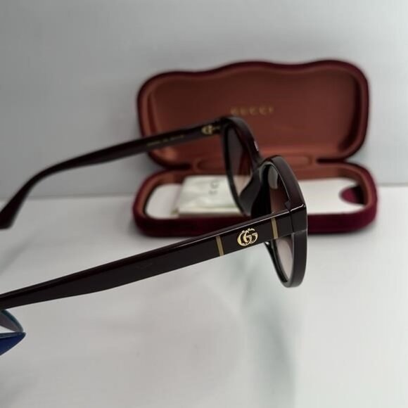 GUCCI GG0636sk 003 WOMENS CAT EYE BROWN BROWN BROWN FASHION DESIGNER EYEWEAR - Picture 14 of 14